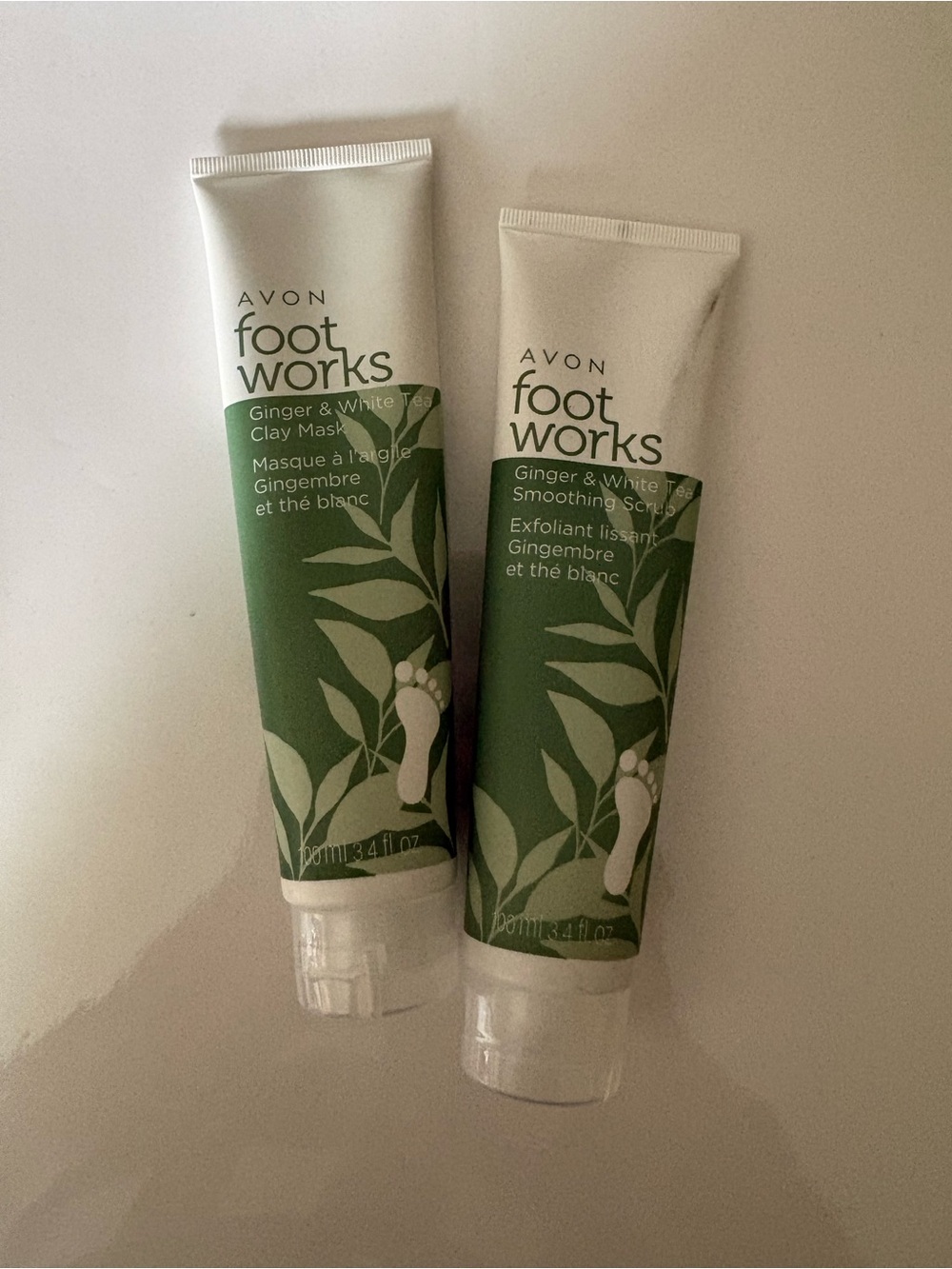 Avon Foot Works Ginger & White Tea Foot Care - Lot of 2